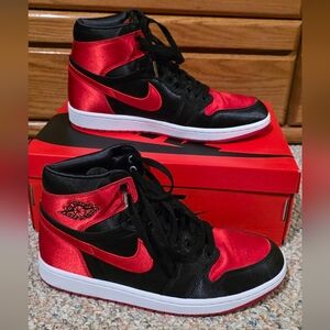 Nike Air Jordan 1 Reyro High OG Satin Bred FD4810-061 Womens 11.5/Mens 10